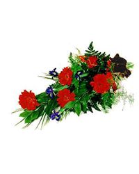 букет из гербер и ирисов на похороны
